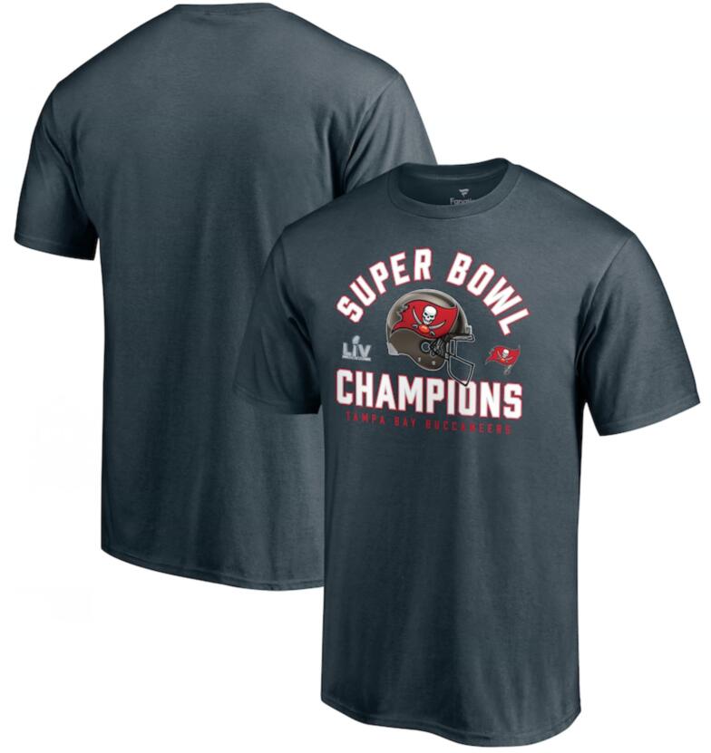 Tampa Bay Buccaneers Fanatics Branded Charcoal Super Bowl LV Champions Big & Tall Lateral Pass T-Shi