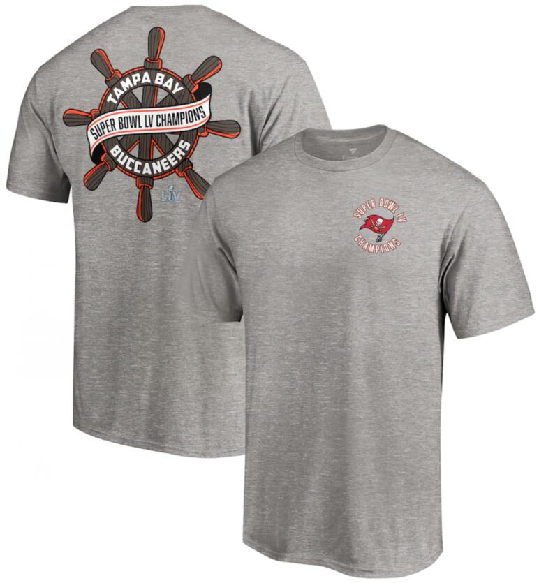 Tampa Bay Buccaneers Fanatics Branded Heathered Gray Super Bowl LV Champions Hometown Wheel T-Shirt