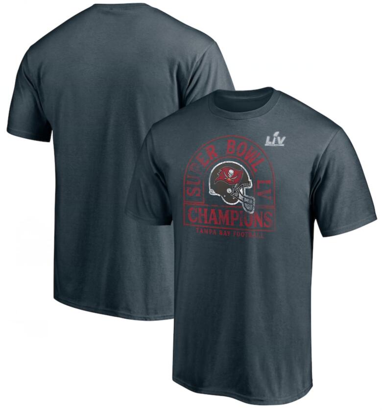 Tampa Bay Buccaneers Fanatics Branded Charcoal Super Bowl LV Champions Coin Toss T-Shirt
