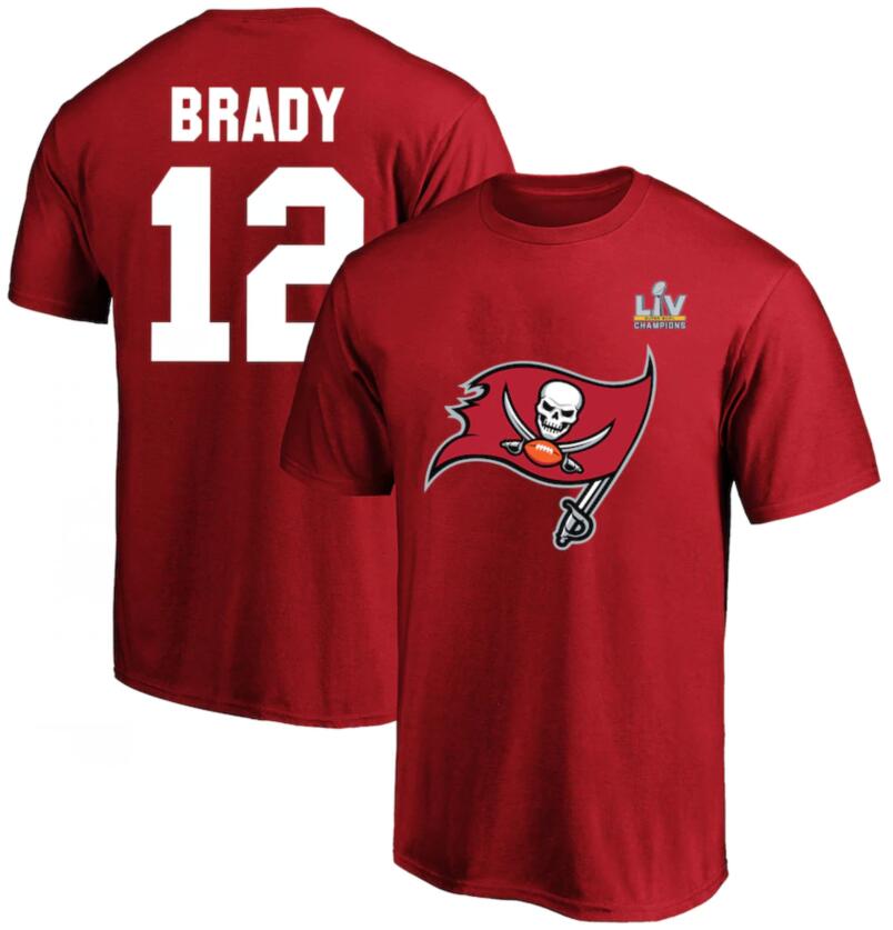 Tampa Bay Buccaneers Tom Brady Fanatics Branded Red Super Bowl LV Champions Big & Tall Name & Number