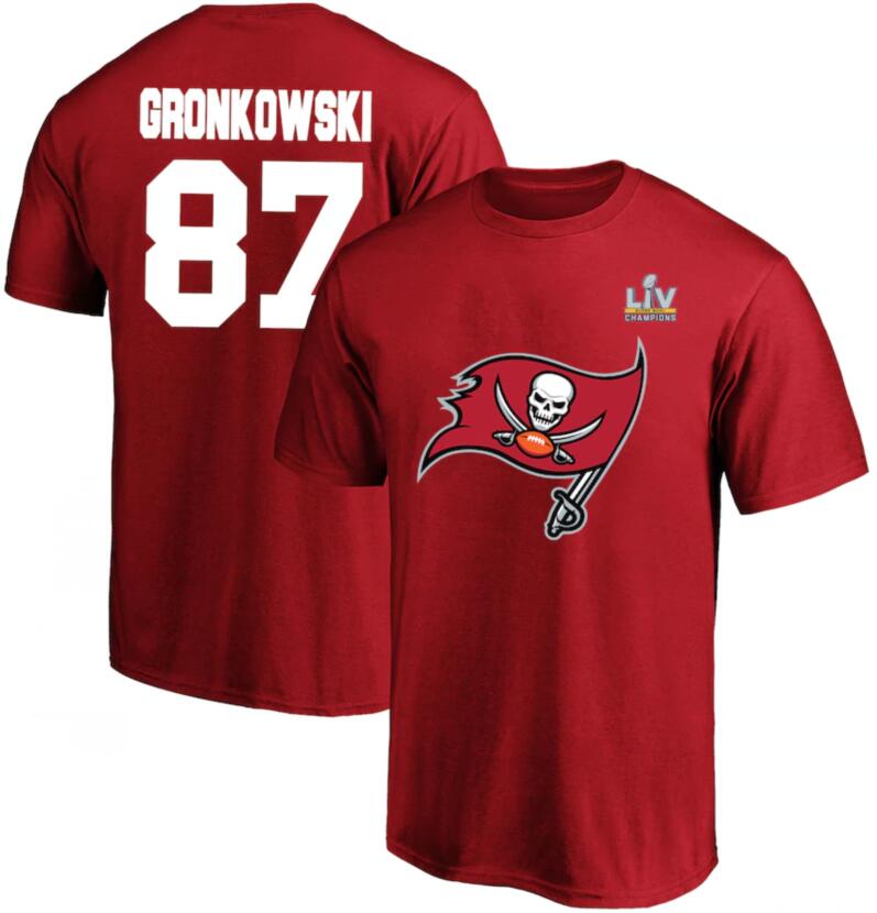 Tampa Bay Buccaneers Rob Gronkowski Fanatics Branded Red Super Bowl LV Champions Big & Tall Name & N