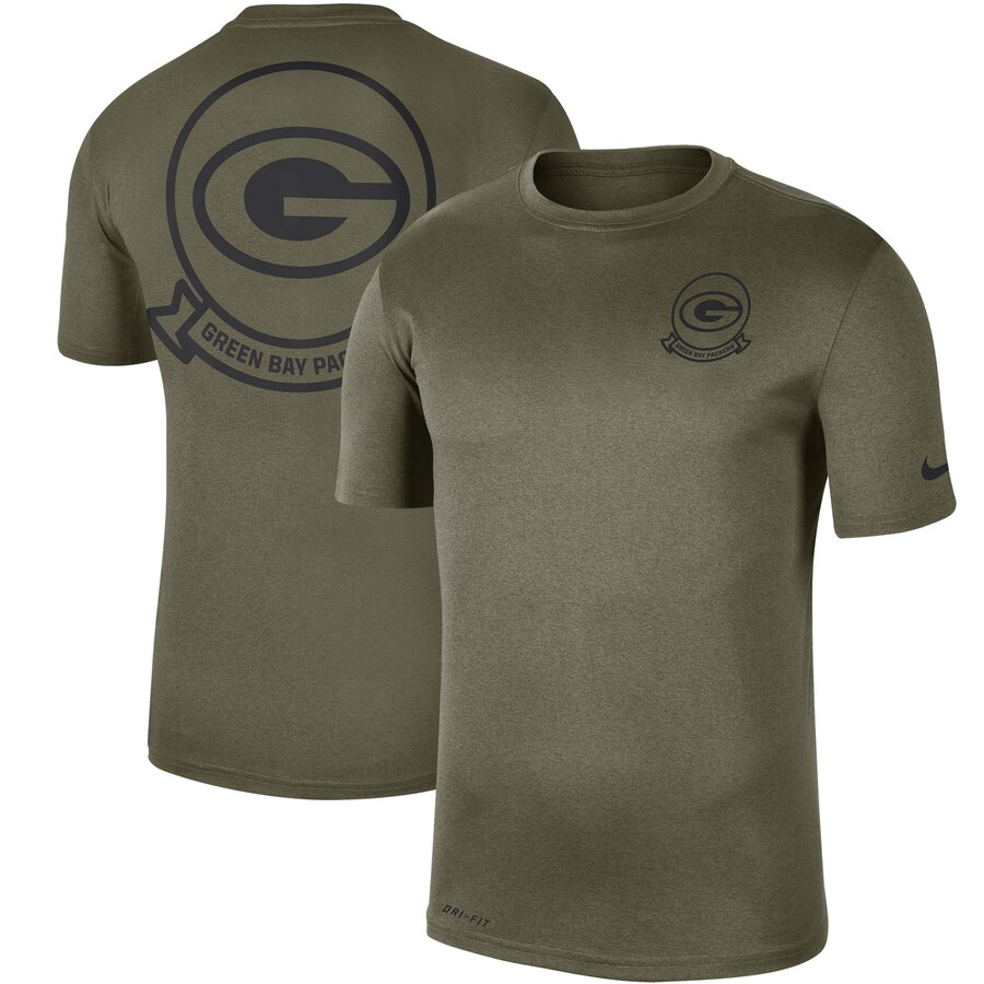 Green Bay Packers Olive 2019 Salute to Service Sideline Seal Legend Performance T-Shirt