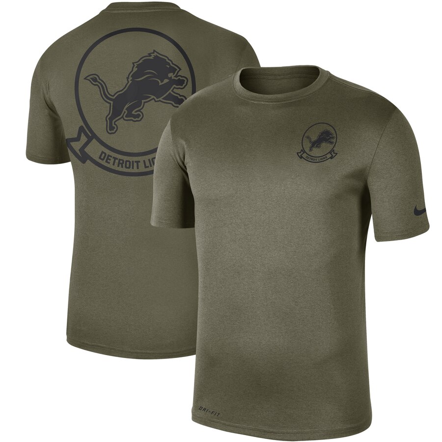 Detroit Lions Olive 2019 Salute to Service Sideline Seal Legend Performance T-Shirt