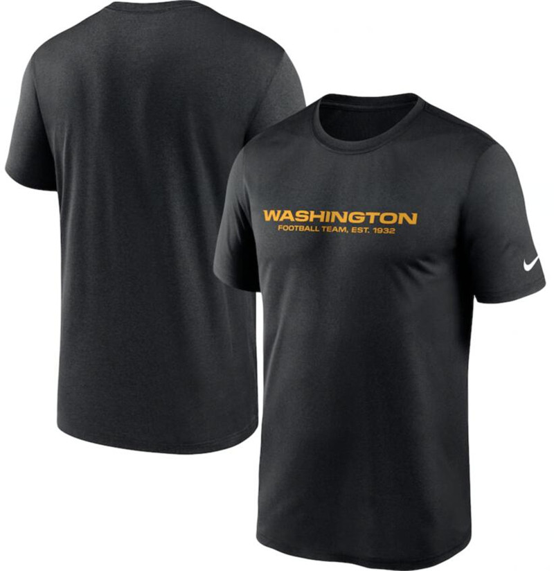 Washington Football Team Black Logo Essential Legend Performance T Shirt