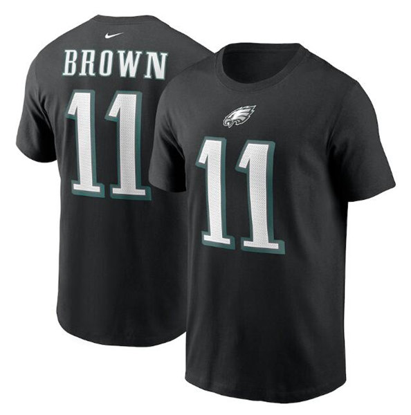 Philadelphia Eagles #11 A. J. Brown 2022 Black Name & Number T-Shirt