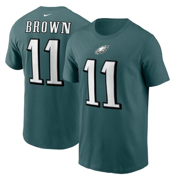 Philadelphia Eagles #11 A. J. Brown 2022 Green Name & Number T-Shirt
