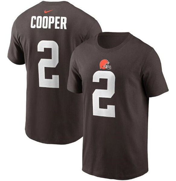 Cleveland Browns #2 Amari Cooper 2022 Brown Name & Number T-Shirt
