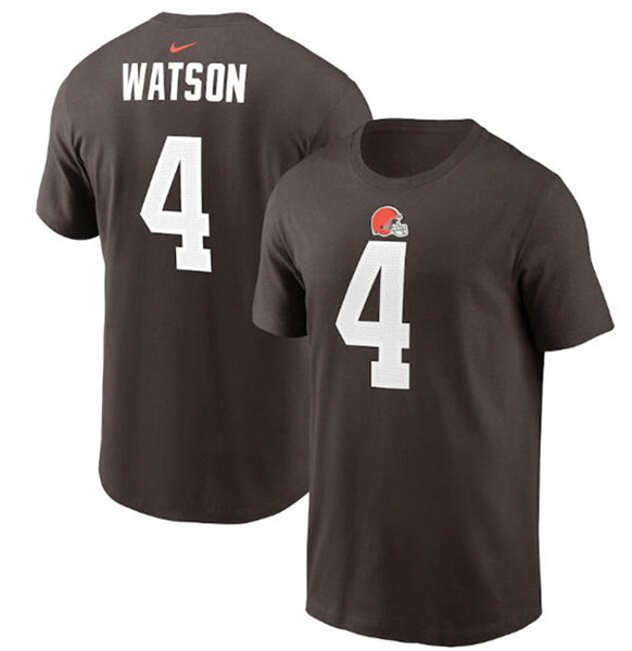 Cleveland Browns #4 Deshaun Watson 2022 Brown Name & Number T-Shirt