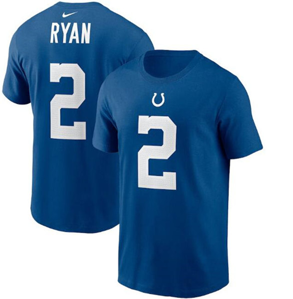 Indianapolis Colts #2 Matt Ryan Blue 2022 Name & Number T-Shirt