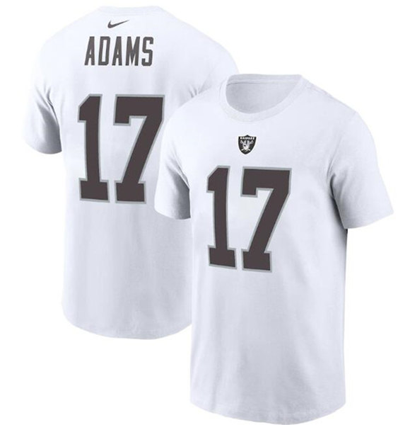 Las Vegas Raiders #17 Davante Adams 2022 White Name & Number T-Shirt