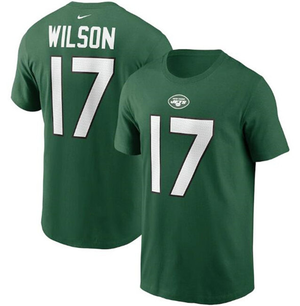 New York Jets #17 Garrett Wilson 2022 Green Name & Number T-Shirt