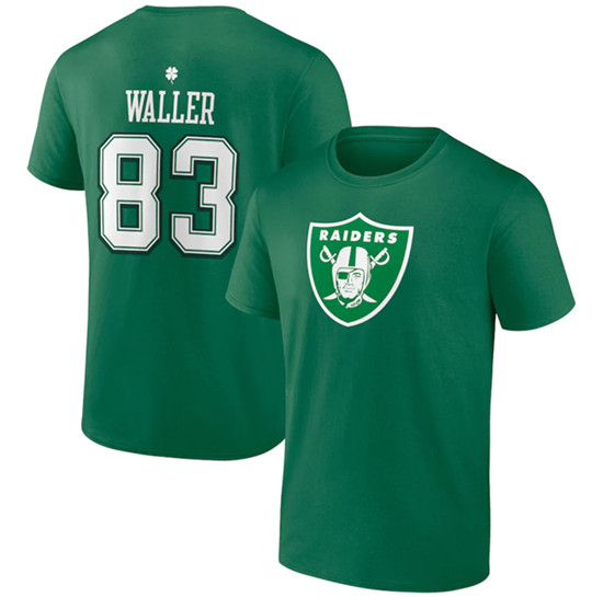 Las Vegas Raiders #83 Darren Waller Green St. Patrick's Day Icon Player T-Shirt