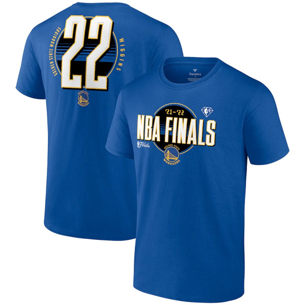 Golden State Warriors #22 Andrew Wiggins 2022 Royal NBA Finals Name & Number T-Shirt