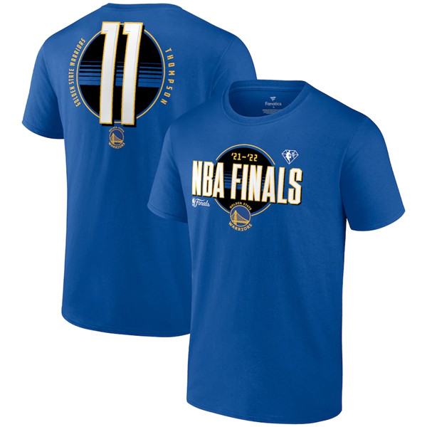 Golden State Warriors #11 Klay Thompson 2022 Royal NBA Finals Name & Number T-Shirt