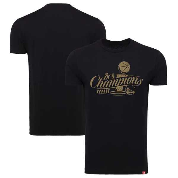 Golden State Warriors 2022 Black Finals Champions Metallic Official Logo Comfy Tri-Blend T-Shirt
