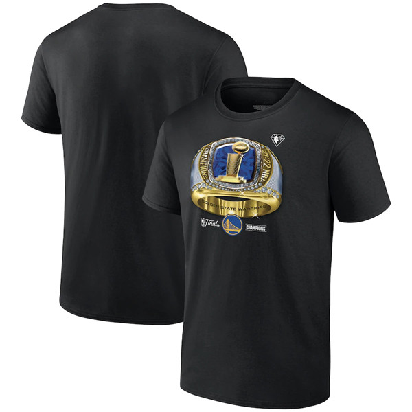 Golden State Warriors 2022 Black NBA Finals Champions Bling Ring Big & Tall T-Shirt
