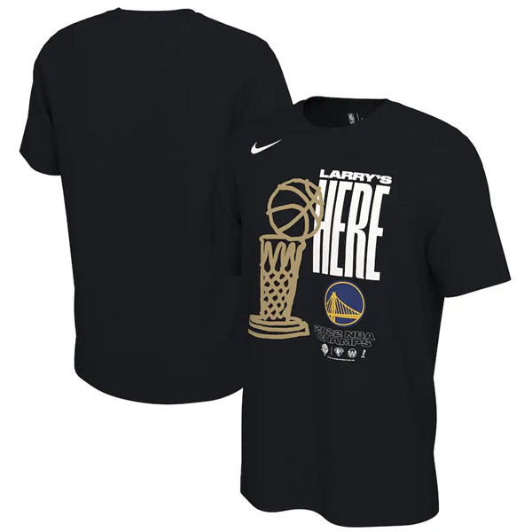 Golden State Warriors 2021-2022 Black NBA Finals Champions Trophy Celebration T-Shirt