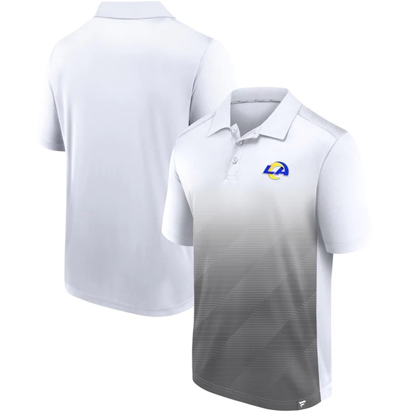 Los Angeles Rams White Gray Iconic Parameter Sublimated Polo