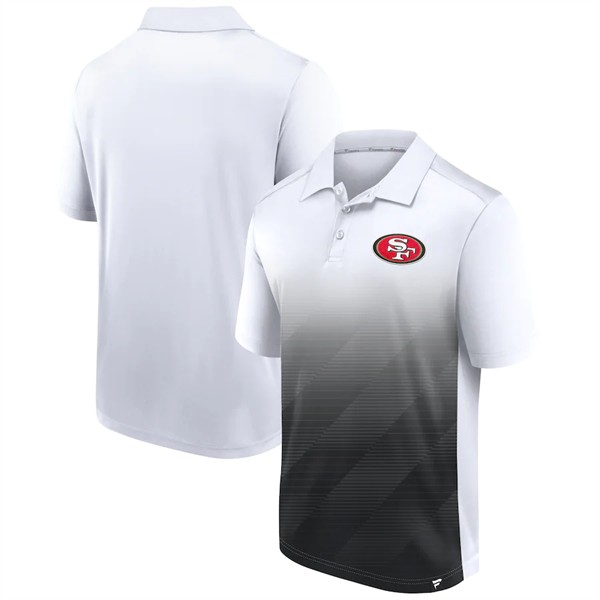 San Francisco 49ers White Black Iconic Parameter Sublimated Polo - Click Image to Close