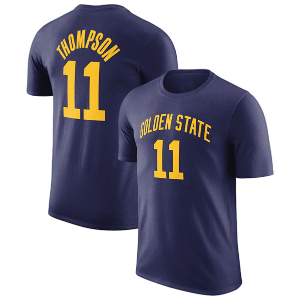 Golden State Warriors #11 Klay Thompson Navy 2022-23 Statement Edition Name & Number T-Shirt