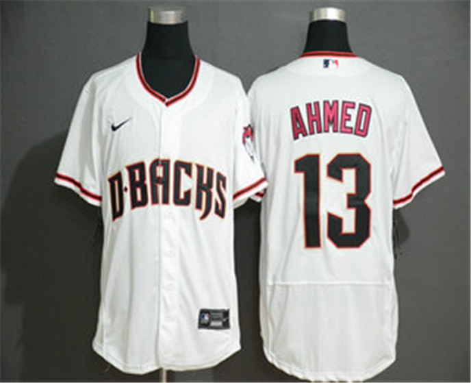 2020 Arizona Diamondback #13 Nick Ahmed White Stitched Nike MLB Flex Base Jersey