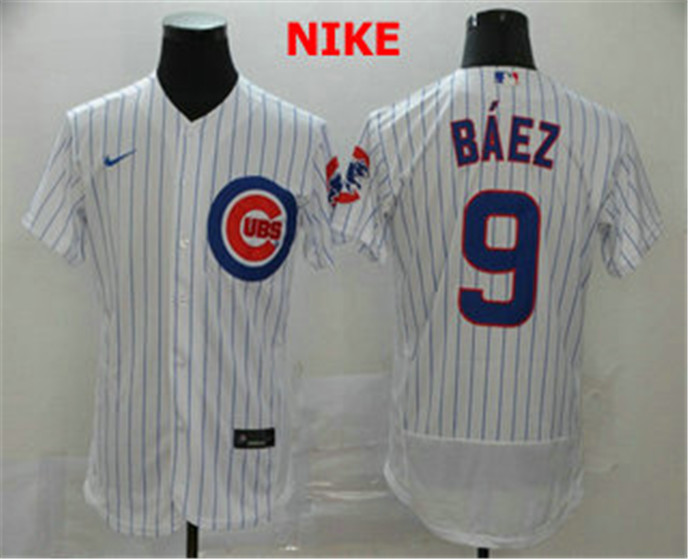 2020 Chicago Cubs #9 Javier Baez White Home Stitched MLB Flex Base Nike Jersey