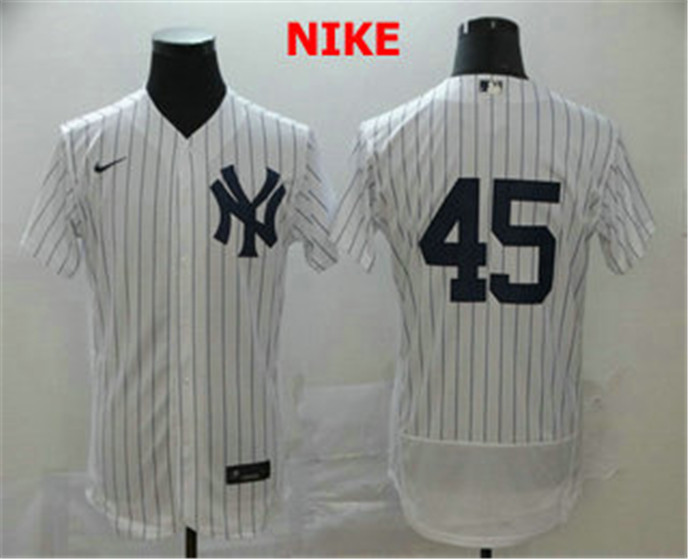 2020 New York Yankees #45 Gerrit Cole White Home No Name Stitched MLB Flex Base Nike Jersey