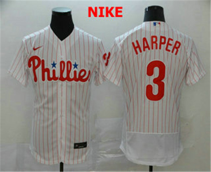 2020 Philadelphia Phillies #3 Bryce Harper White Home Stitched MLB Flex Base Nike Jersey