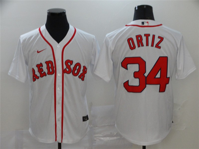 2020 Boston Red Sox #34 David Ortiz White Stitched MLB Cool Base Nike Jersey