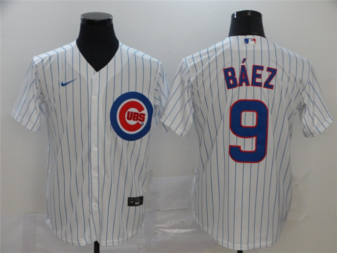 2020 Chicago Cubs #9 Javier Baez White Stitched MLB Cool Base Nike Jersey