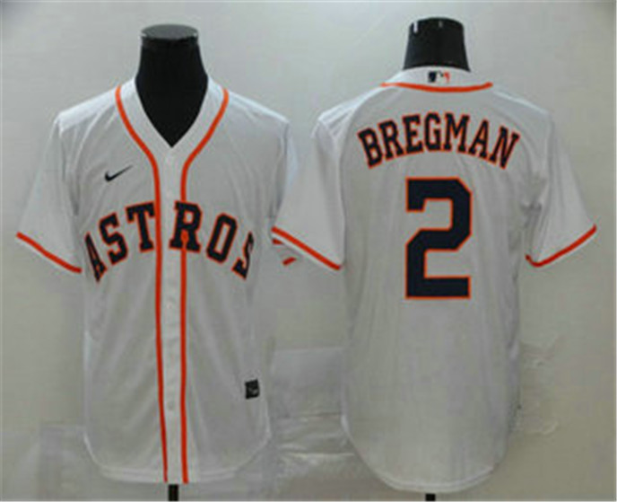 2020 Houston Astros #2 Alex Bregman White Stitched MLB Cool Base Nike Jersey