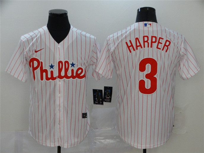 2020 Philadelphia Phillies #3 Bryce Harper White Stitched MLB Cool Base Nike Jersey