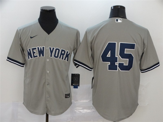 2020 New York Yankees #45 Gerrit Cole Gray No Name Stitched MLB Cool Base Nike Jersey