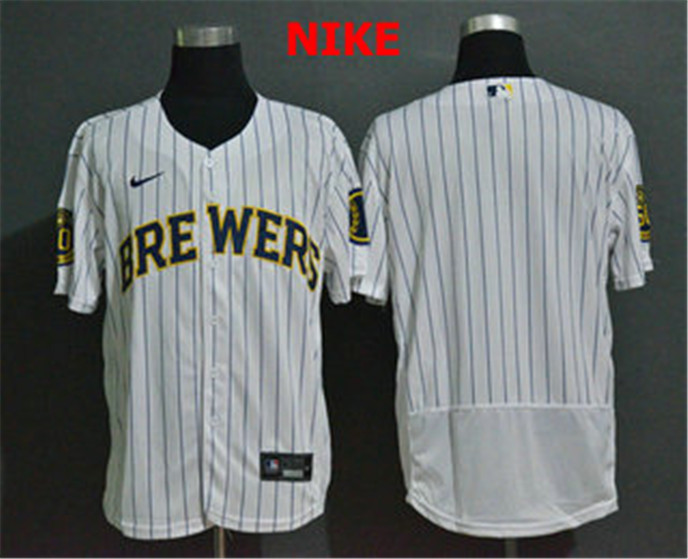 2020 Milwaukee Brewers Blank White Stitched MLB Flex Base Nike Jersey