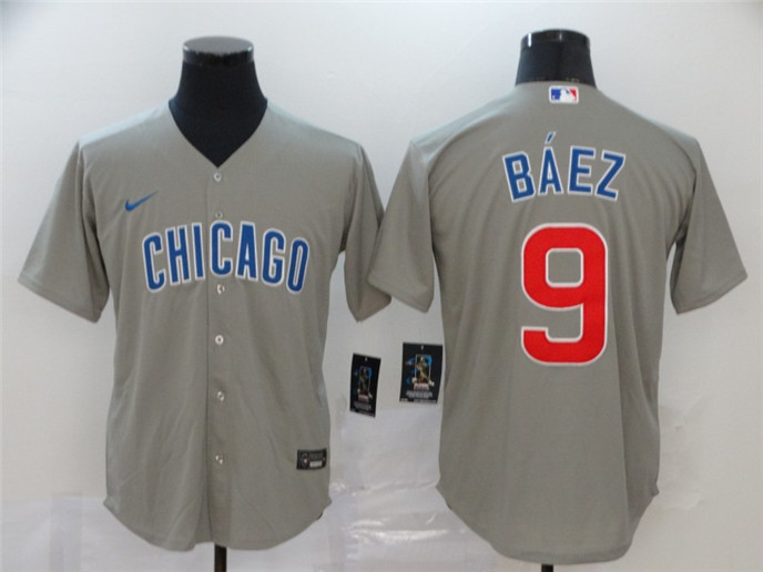 2020 Chicago Cubs #9 Javier Baez Gray Stitched MLB Cool Base Nike Jersey