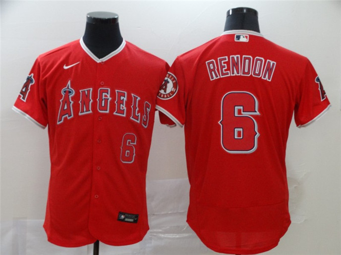 2020 Los Angeles Angels #6 Anthony Rendon Red Stitched MLB Flex Base Nike Jersey