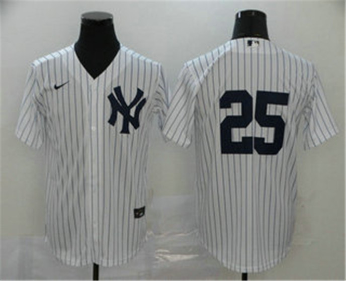 2020 New York Yankees #25 Gleyber Torres White No Name Stitched MLB Cool Base Nike Jersey