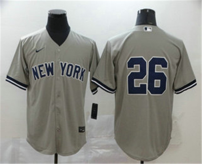 2020 New York Yankees #26 DJ LeMahieu Gray No Name Stitched MLB Cool Base Nike Jersey