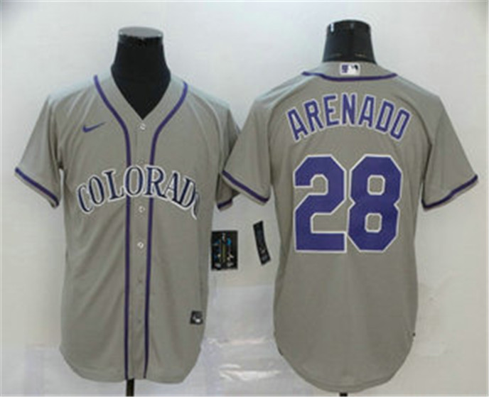 2020 Colorado Rockies #28 Nolan Arenado Gray Stitched MLB Cool Base Nike Jersey