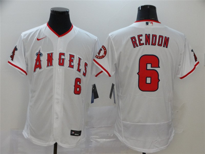 2020 Los Angeles Angels #6 Anthony Rendon White Stitched MLB Flex Base Nike Jersey