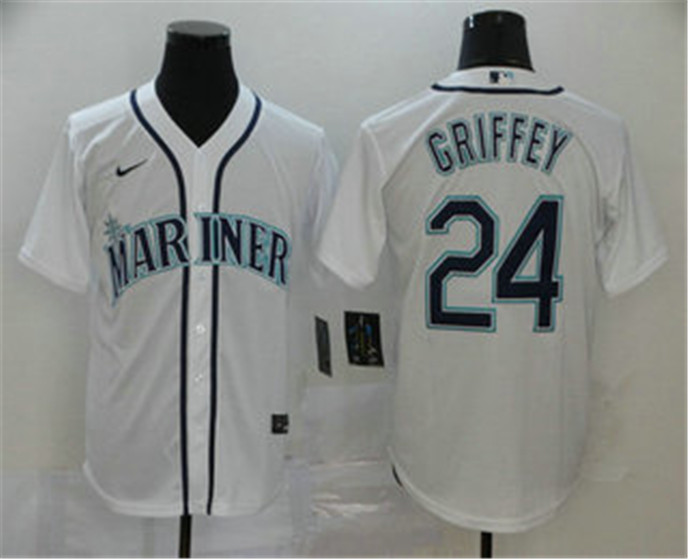 2020 Seattle Mariners #24 Ken Griffey Jr. White Stitched MLB Cool Base Nike Jersey