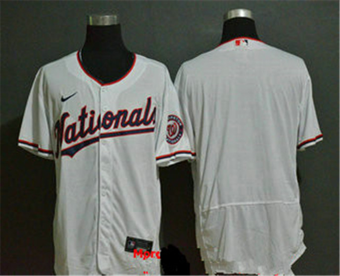 2020 Washington Nationals Blank White Stitched MLB Flex Base Nike Jersey