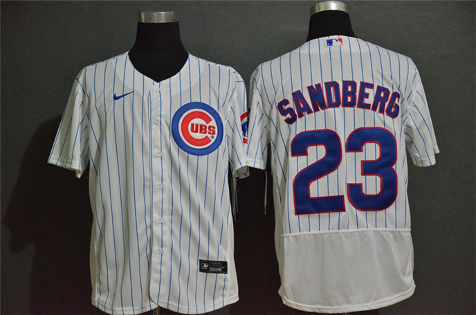 2020 Chicago Cubs #23 Ryne Sandberg White Home Stitched MLB Flex Base Nike Jersey