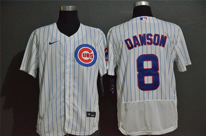 2020 Chicago Cubs #8 Andre Dawson White Home Stitched MLB Flex Base Nike Jersey
