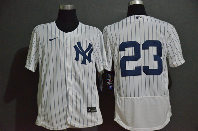 2020 New York Yankees #23 Don Mattingly White Home No Name Stitched MLB Flex Base Nike Jersey