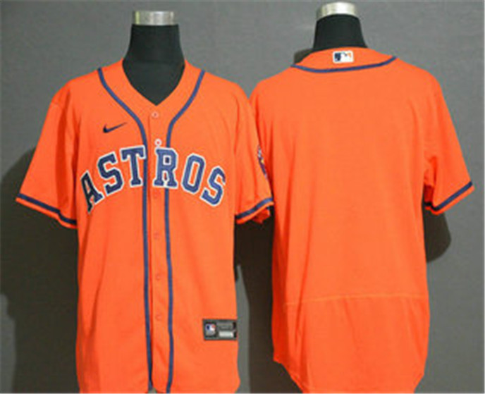 2020 Houston Astros Blank Orange Stitched MLB Flex Base Nike Jersey