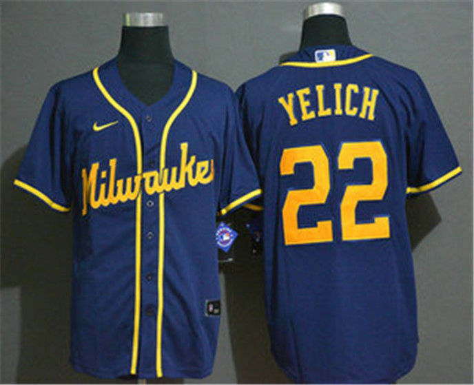 2020 Milwaukee Brewers #22 Christian Yelich Light Blue Stitched MLB Cool Base Nike Jersey