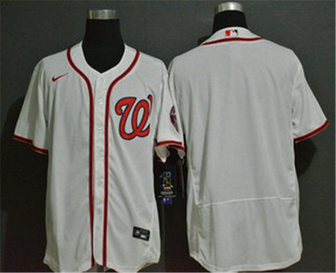 2020 Washington Nationals Blank White Stitched MLB Flex Base Nike Jersey