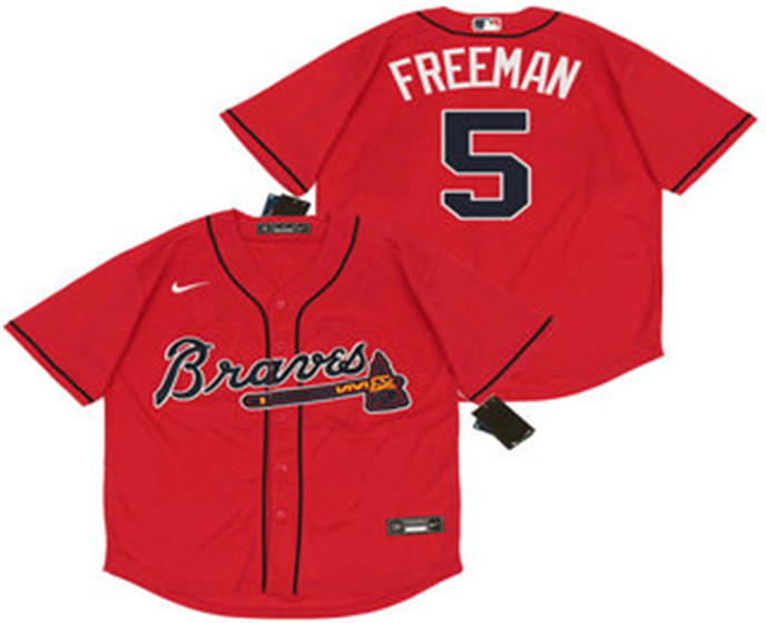 2020 Atlanta Braves #5 Freddie Freeman Red Stitched MLB Cool Base Nike Jersey