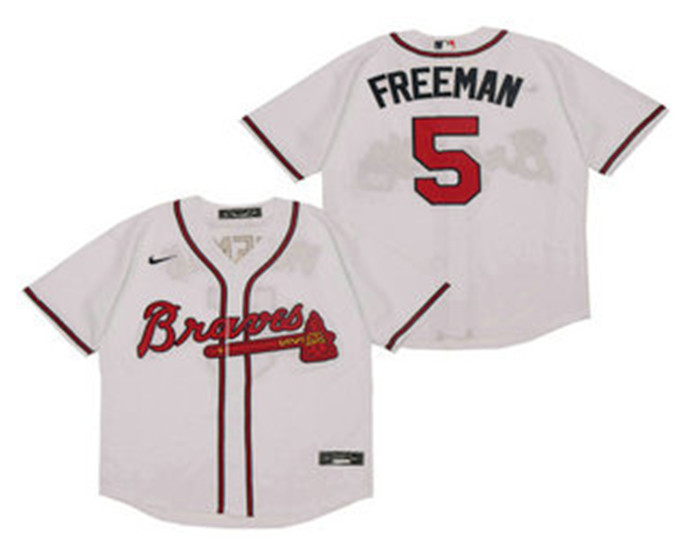 2020 Atlanta Braves #5 Freddie Freeman White Stitched MLB Cool Base Nike Jersey